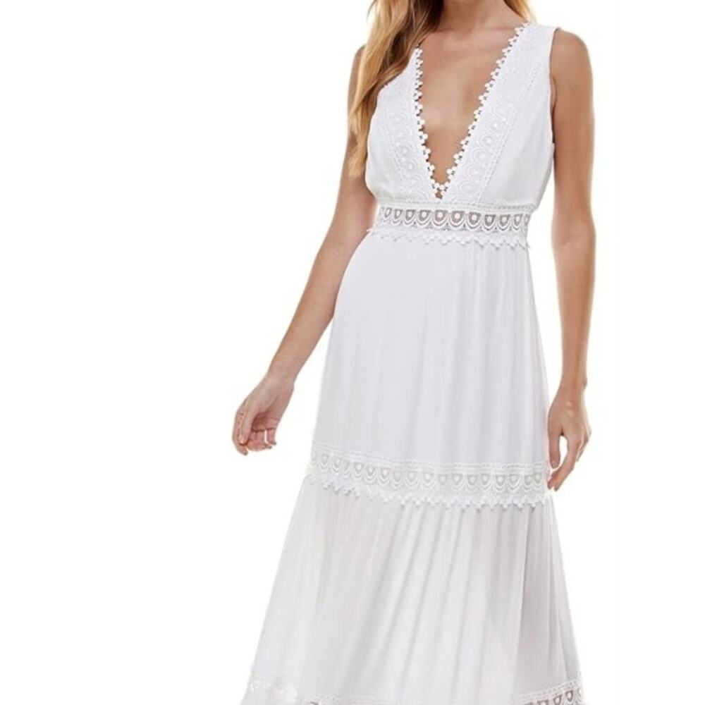 Bebe Cottage Boho Lace Dress Size Small #356